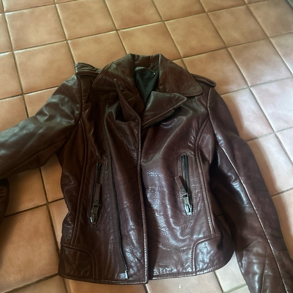 Balenciaga Brown Leather Motorcycle Jacket - Picture 1 of 4